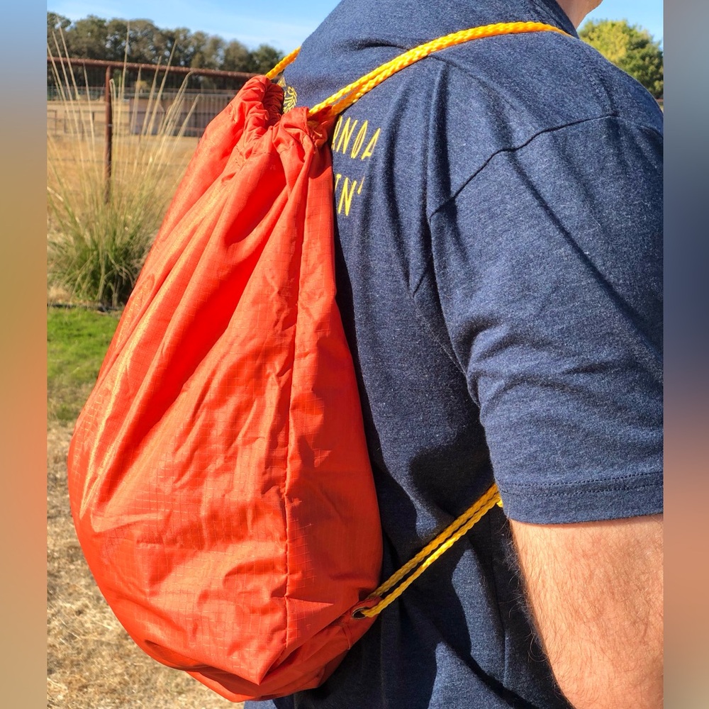 Draw String Backpack Orange And Yellow - Picture 13 of 14